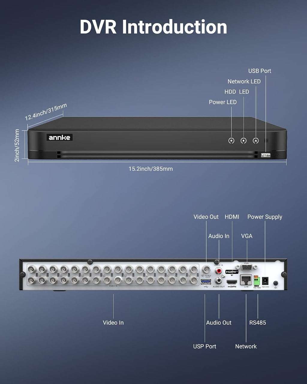 ANNKE 32 Channel H.265+ Security AI 3K Lite DVR Recorder with 4TB Hard Drive, 5-in-1 5MP Surveillance CCTV 32CH Hybrid DVR with Human/Vehicle for Home/Business Security Camera System, P2P Technology