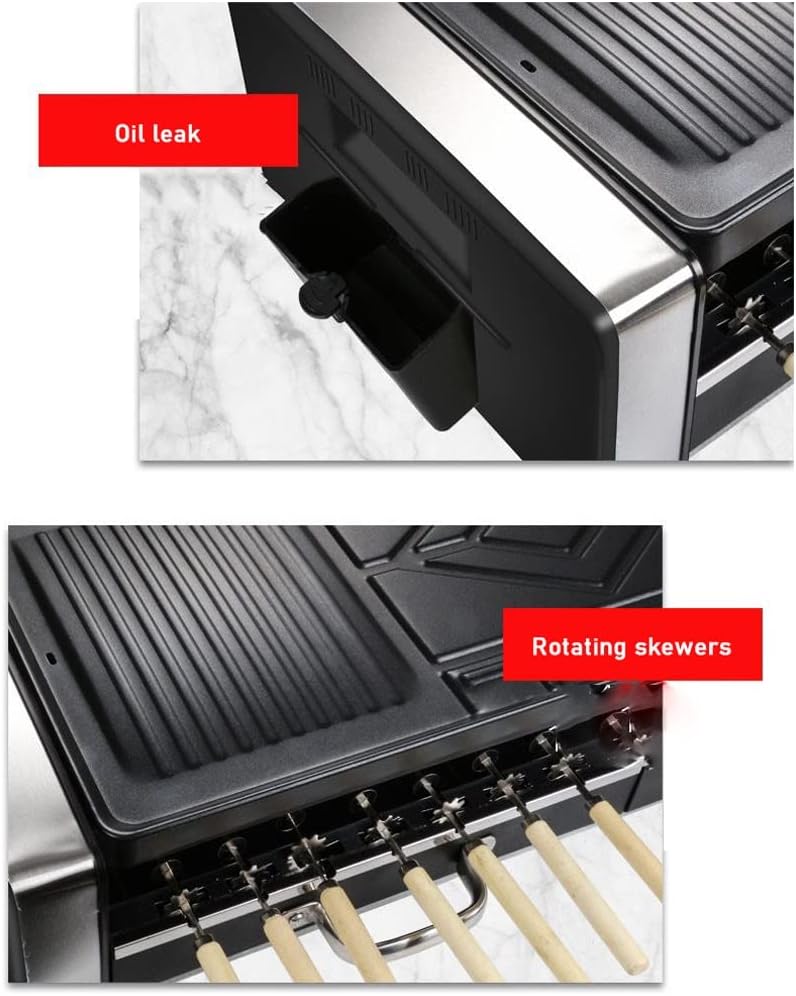 YYDS Hot Pot Multifunctional Electric Oven Household Skewers Machine Smokeless Barbecue Grill Grill Shabu Hot Pot Electric Grill (Color : Black)