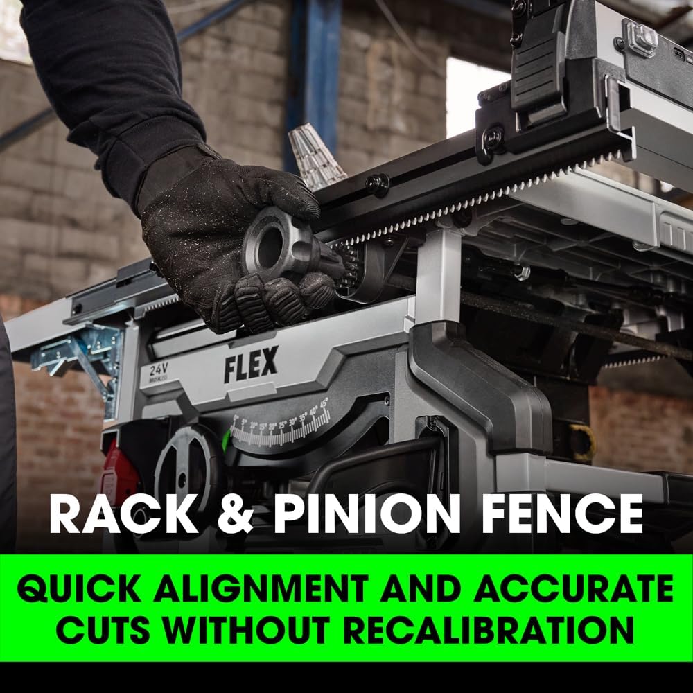 FLEX 24V Brushless Cordless 8-1/4-Inch Table Saw Kit with 6.0Ah Stacked Lithium Battery and 280W Rapid Charger - FX7211-1H