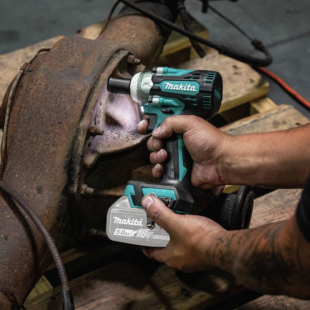 Makita XWT16Z 18V LXT® Lithium-Ion Brushless Cordless 4-Speed 3/8' Sq. Drive Impact Wrench w/Friction Ring Anvil, Tool Only