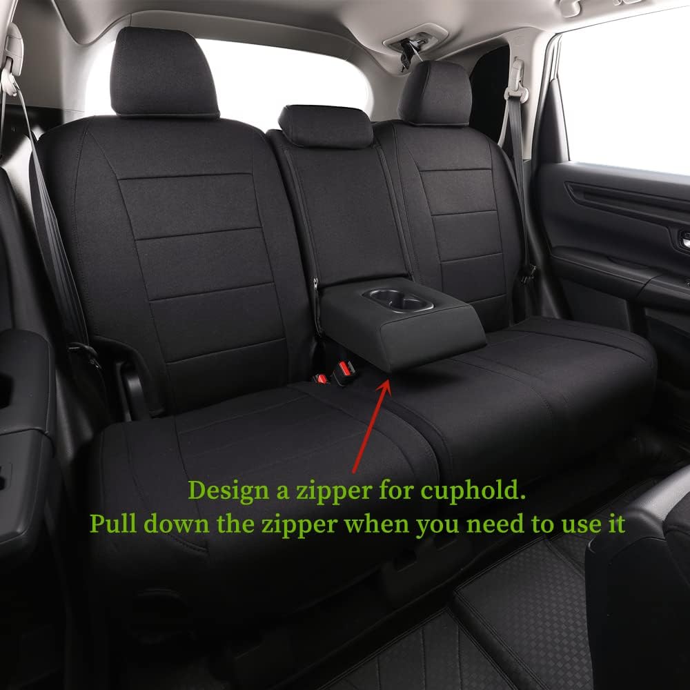coverdream Full Set HRV Seat Covers Fit for 2026 2025 2024 2023 Honda HRV Sport,LX,Fully Covered,UV Resistant Breathable Polyester Car Seat Protector(Black)