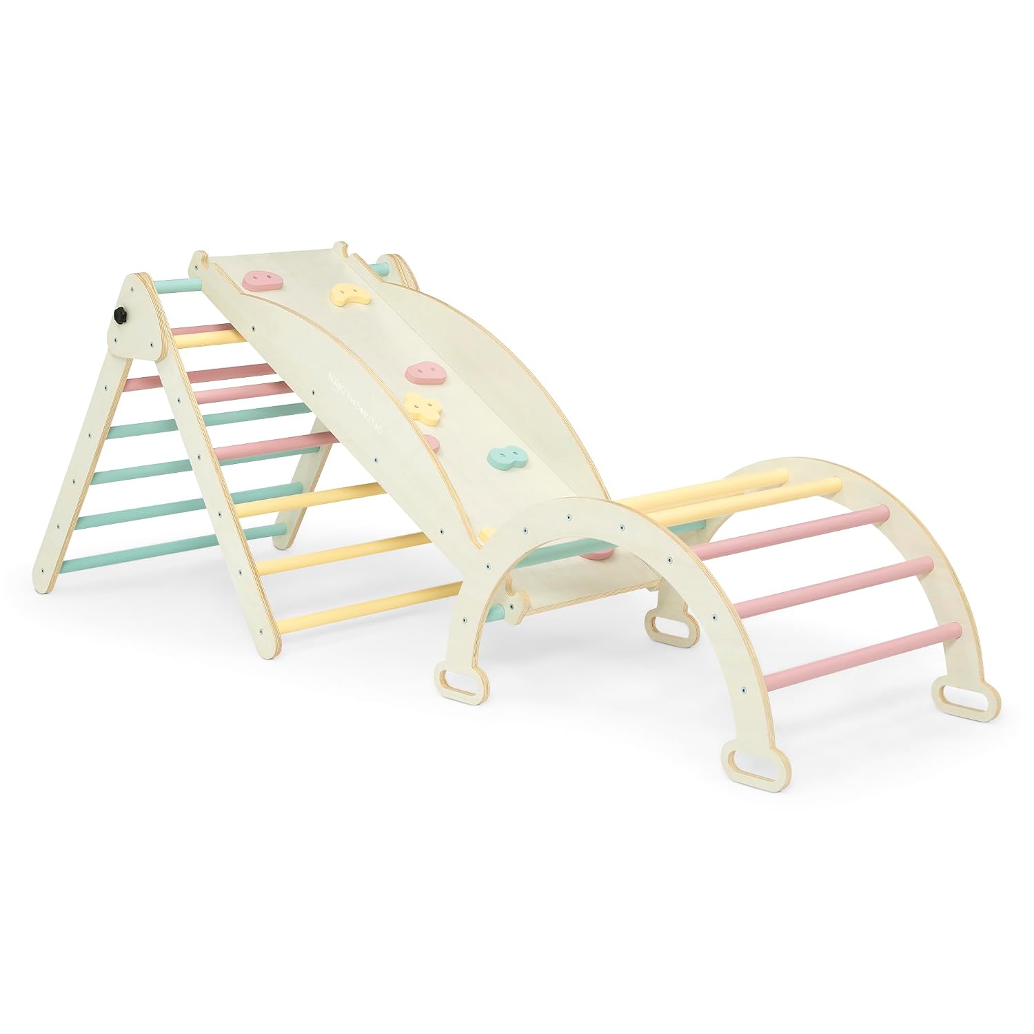 Delta Children Lil' Climber Gym - Indoor Climbing Gym/Jungle Gym for Kids - Montessori Toy with Reversible Arch/Rocking Chair, Reversible Rock Wall/Slide Ramp and Pikler Triangle - for Toddlers 3+
