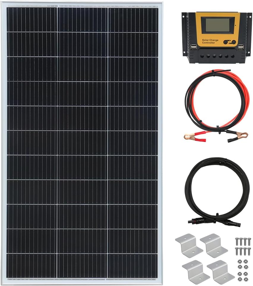 150 Watt 12Volt Solar Panel Kit Monocrystalline Module 20A Charge Controller for RV, Boats, Trailer, Camper,Off-Grid System(150W Solar kit)