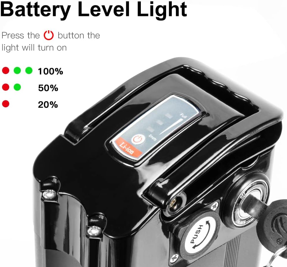 YS YOSE POWER 48V 15AH Lithium Ebike Battery Seat Tube 250W 350W 500W 750W 1000W Bicycle Electric Bike Battery with Charger 2Pins Discharge Port 30A BMS Silverfish E Bike Batteries