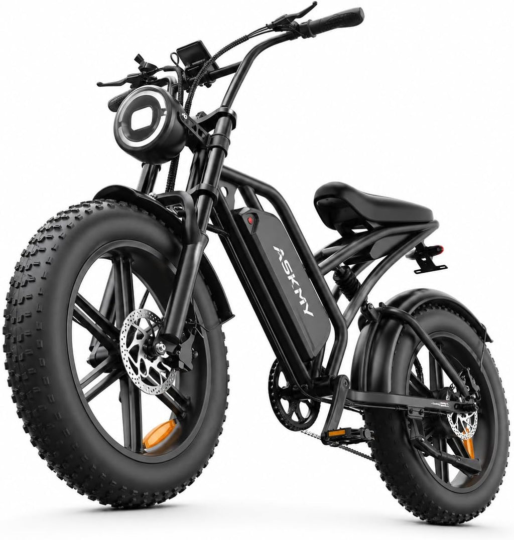 Fat Tire Electric Mountain Bike, All Terrains Electric Bicycles, 1500W Peak Motor Dirt E-Bike with 28MPH and 60 Miles PAS Range (E500-48V 15Ah)