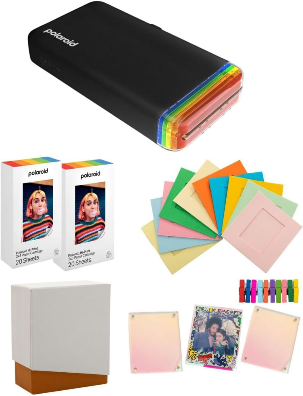 Polaroid Hi-Print Everything Box Gen 2 (Black) Bundle with Focus Camera Film Kit