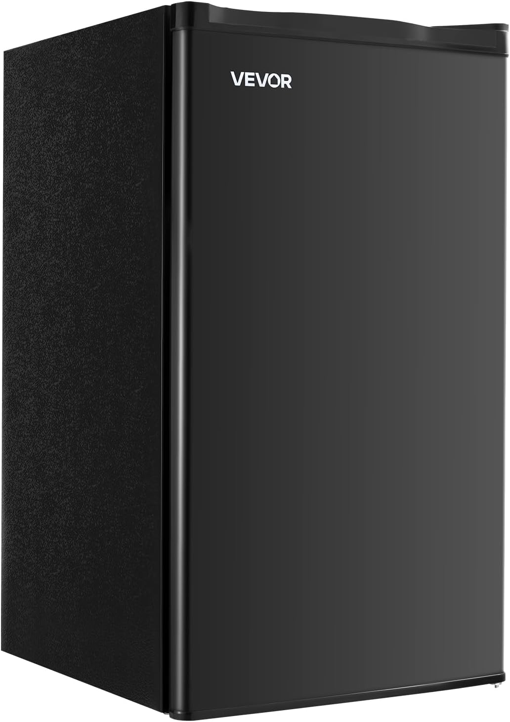 VEVOR 3.2 Cu.Ft Mini Fridge with Freezer, Single Door Compact Refrigerator with Micron Frozen Zone, 7-Mode Adjustable Temp, Energy Efficient Small Dorm Fridge, Reversible Door, Low Noise, Black