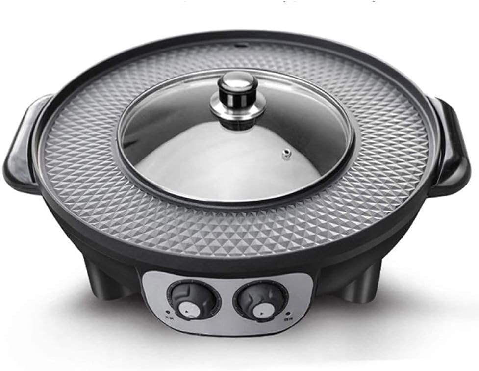 Barbecue Grill Electric Korean Barbecue Pot, Maifanshi Multifunctional Ceramic Pot Desktop Barbecue and Hot Pot Combo