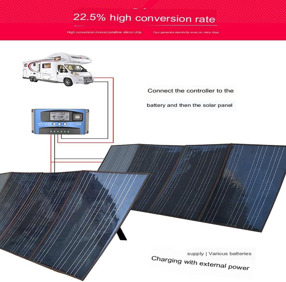 600W Solar Panel, Portable Solar Generator, Foldable Solar Module, Photovoltaic Module Solar System for Off Grid System, for Garden Balcony Caravan to Outside,400W