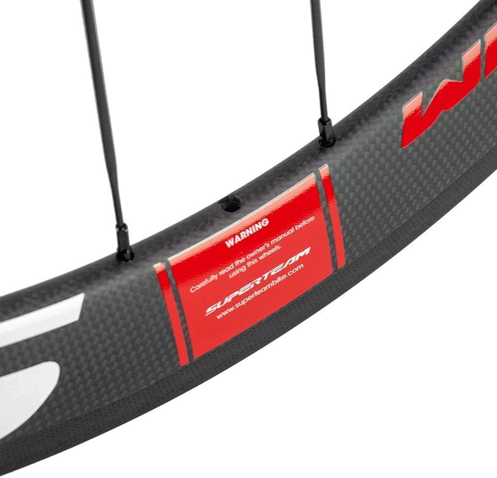 Superteam 50mm Clincher Wheelset 700c 23mm Width Cycling Racing Road Carbon Wheel Decal