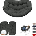 Thickened Waterproof Papasan Rocking Chair Cushion, 6.3'' Patio Egg Chair Pad with Ties, Outdoor/Indoor Rattan Hammock for Porch, Garden, Balcony(Only Cushion not Chairs) (Dark Grey)