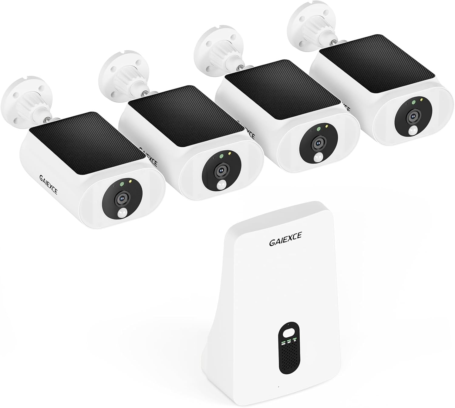 Solar Security Cameras Wireless Outdoor 4 Cam Kit Expadable to 10H, No Subscription Cameras for Home Security System, 64G Local Storage, 2.4G &5G WiFi, 2K Color Night Vision Two-Way Audio IP66