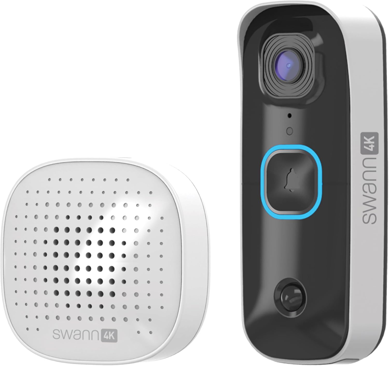 Swann Buddy4K UHD Wireless Video Doorbell & Chime | No Monthly Fee | Ultra-Wide 165° View | Smart Analytics | 2-Way Audio | Night Vision | Easy Installation | Indoor & Outdoor Surveillance | 4KBUDDY