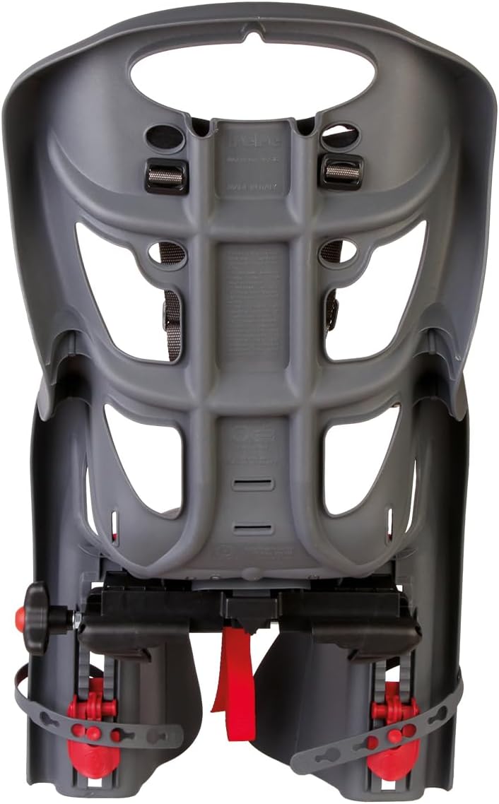 Bellelli Pepe Rear Rack Mount Child Bike Seat - Made in Italy, Comfortable Padded Carrier for Kids Up to 48.5 lbs with Adjustable Safety Harness & Secure Clamp