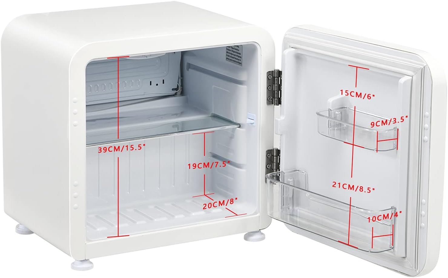 COSTWAY 1.6 Cu.ft Mini Fridge, Compact Refrigerator with Auto Defrost, Single Reversible Door, Adjustable Thermostat for Office, Dorm, Bedroom, Apartment (White)