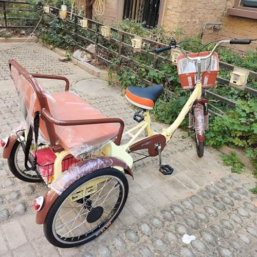 Folding 3-Wheel Trike for Adults - Low-Step Pedal Assist Cruiser Bike for Men & Women, Dual Brakes, Front Suspension, Rear Seat for Passengers & Cargo