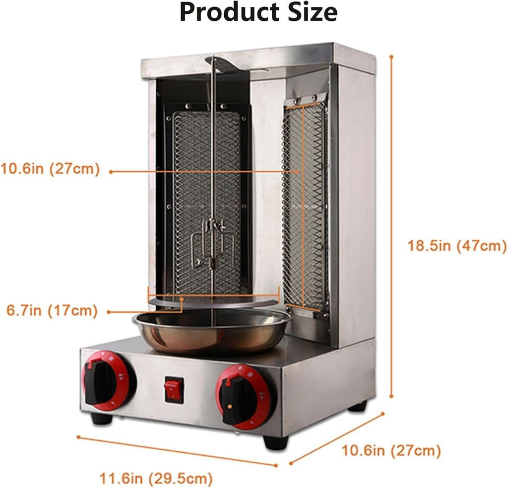 Electric Doner Kebab Machine|Electric Cooking Grill Barbecue Machine|360° Rotating Vertical Rotissery|Vertical Kebab Burner|Temperature Switch|with Electric Kebab Cutter