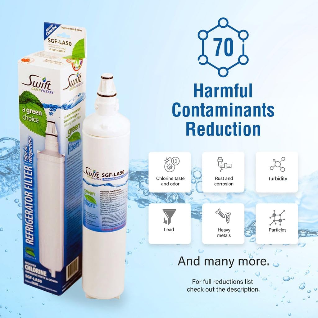 Swift LT600P refrigerator water filter, Replacement for LG LT600P, 5231JA2006A,46-9990 Made in USA 6 Pack