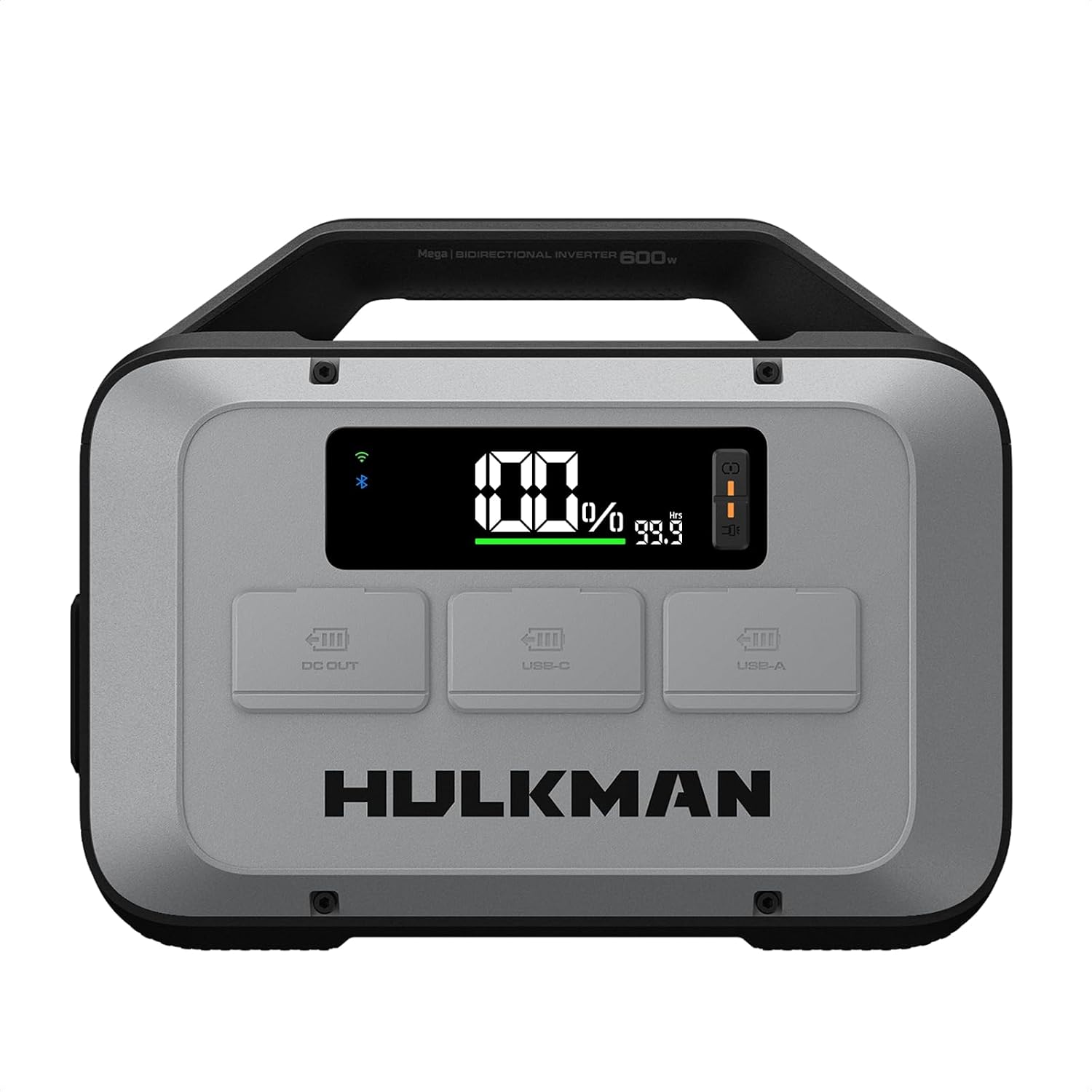Hulkman Mega 576Wh Power Station, Works at -4°F, PD100W, 1h fast charging, Ternary Lithium Battery with 10 ports, 600W AC Outlets, UPS 15ms, Solar Generator(Solar Panel Optional), Space Gray