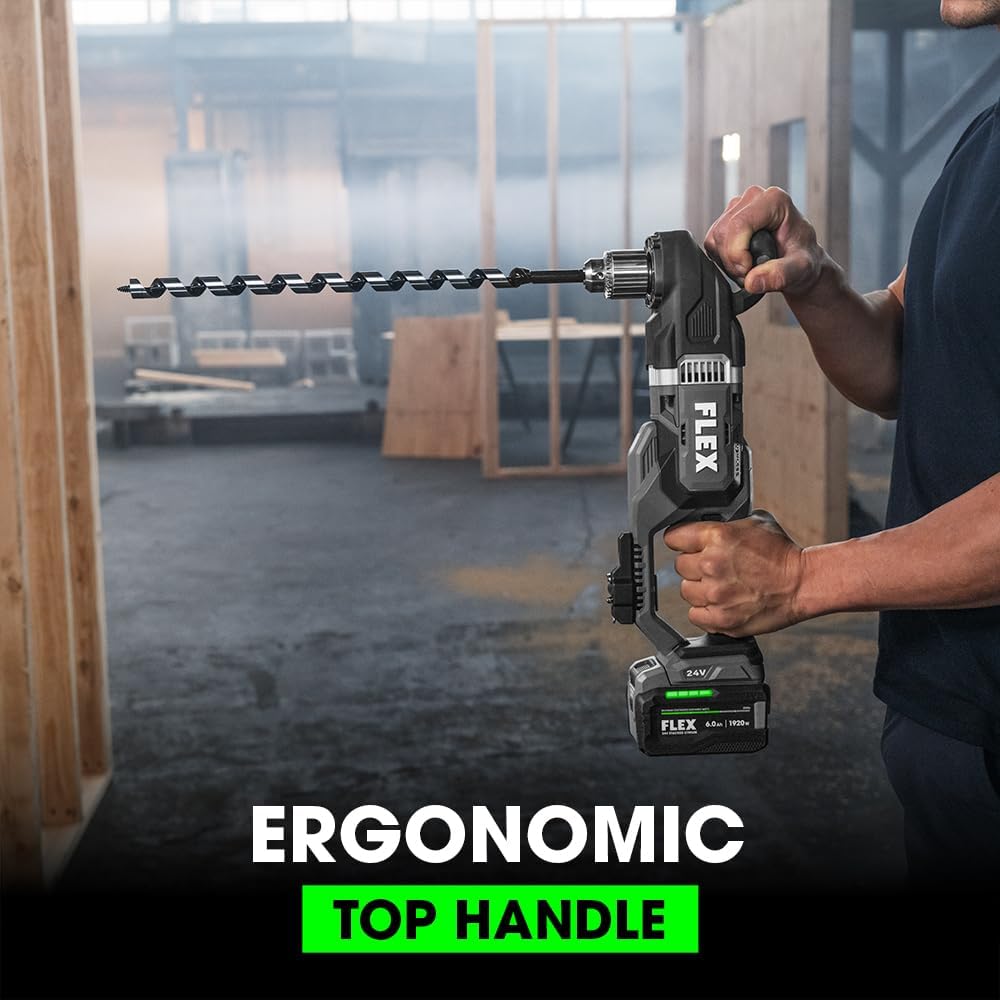 FLEX 24V Brushless Cordless 1/2-Inch 1,680 In-Lbs Torque Compact Right Angle Drill Driver Tool Only, Battery and Charger Not Included - FX1671-Z