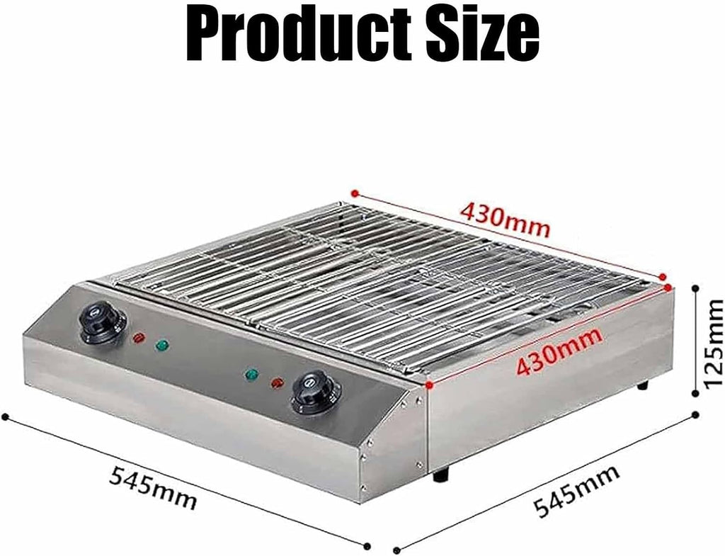 Indoor Grill,Smokeless Indoor Grill,Portable Barbecue Grill,Steel Smokeless Indoor Grill,for Cafe Restaurant Buffet (D082 110V)