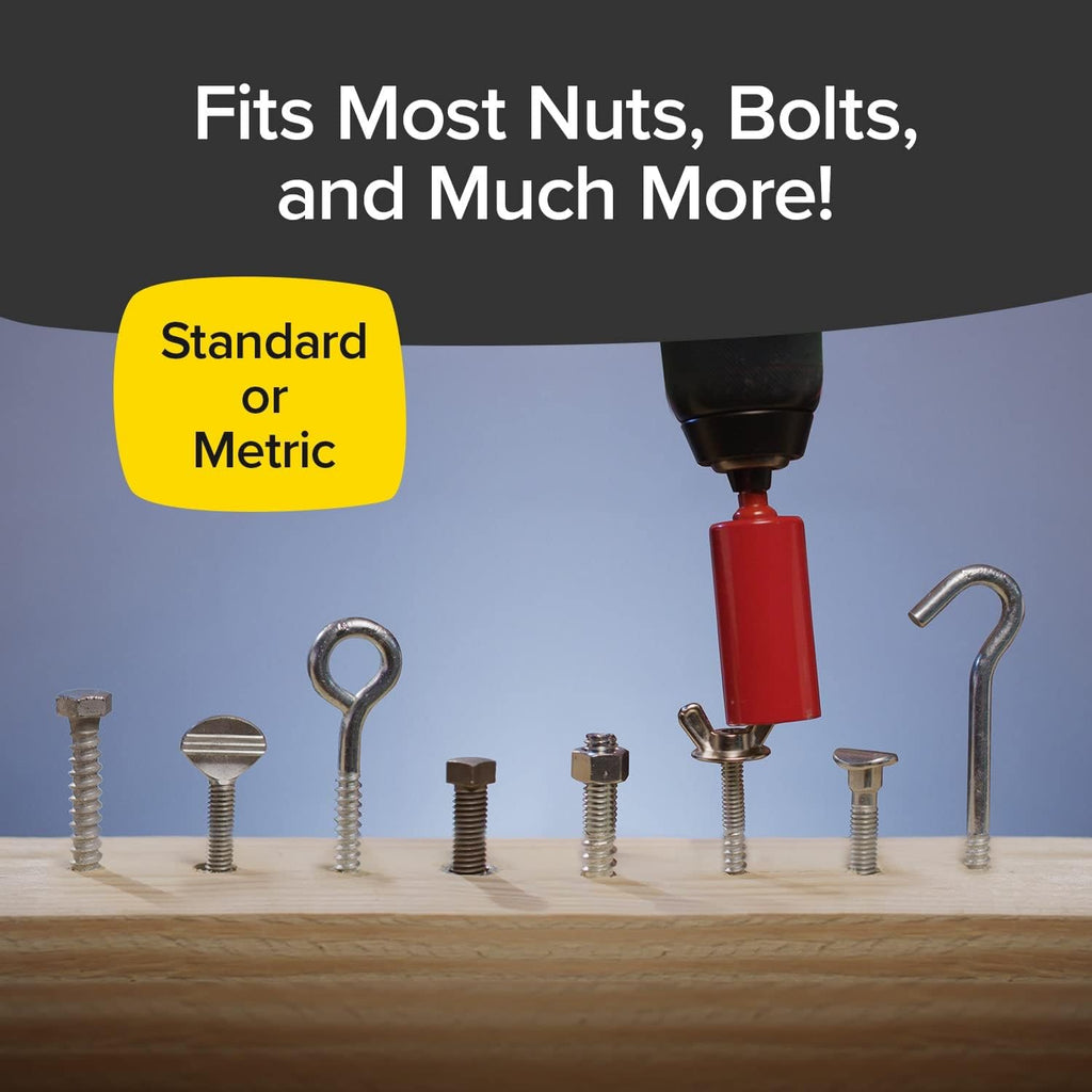 Red Dog Socket w/Drill Adapter, Fits Most Nuts & Bolts, Use with Socket Wrenches & Power Drills, Steel Rods Form Any Shape, Standard or Metric, 2 In. (Pack of 8)