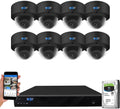 GW Security 16 Channel 12MP NVR UltraHD 4K Smart AI Face Recognition AcuSearch PoE Security Camera System with 8 x 8MP Waterproof Microphone 135° Wide Angle Outdoor Indoor Dome Cameras (Black)