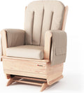 Foundations SafeRocker Standard Glider Rocker - Baby Feeding and Rocking Chair for Nursery, Daycare Environment - Nursery Rocking Chairs with Wood Skirt Base - Tan Vinyl