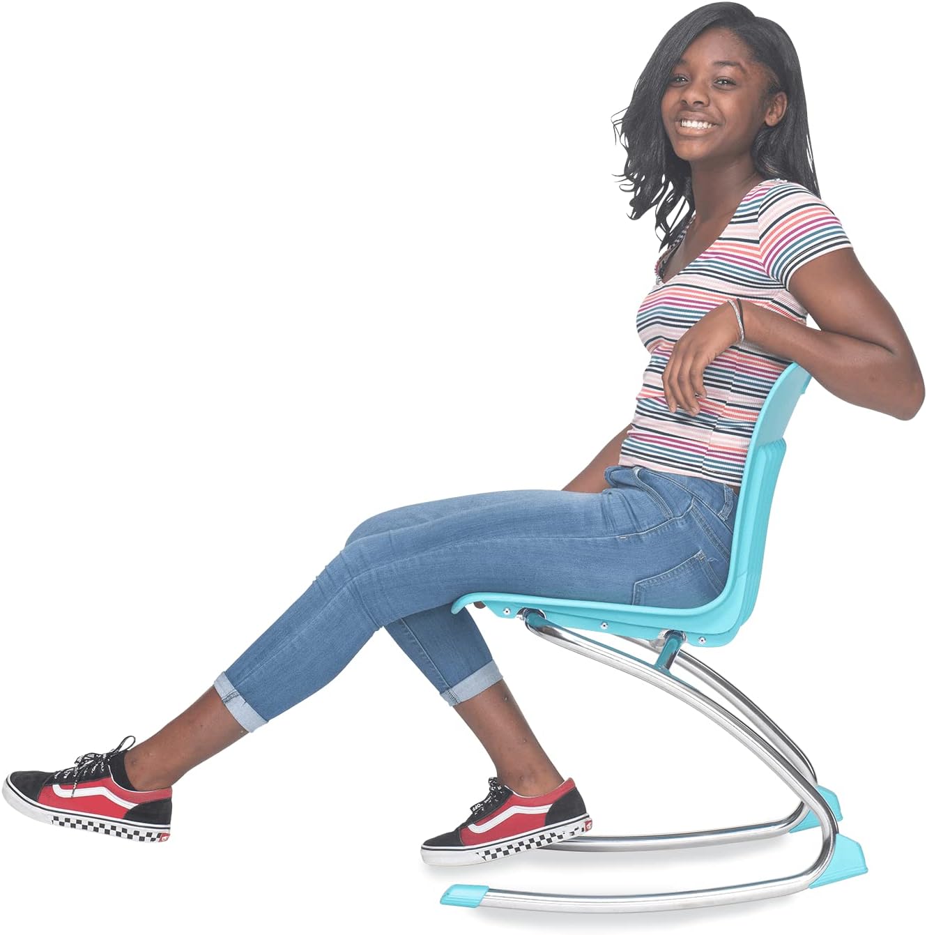 Virco ANROCK18 School Rocking Chair (4 Chairs) Analogy Rocker Series 18' Seat Height for Students 5th Grade - Adult, Appropriate for Libraries, Break Rooms and Reading Nooks - Navy