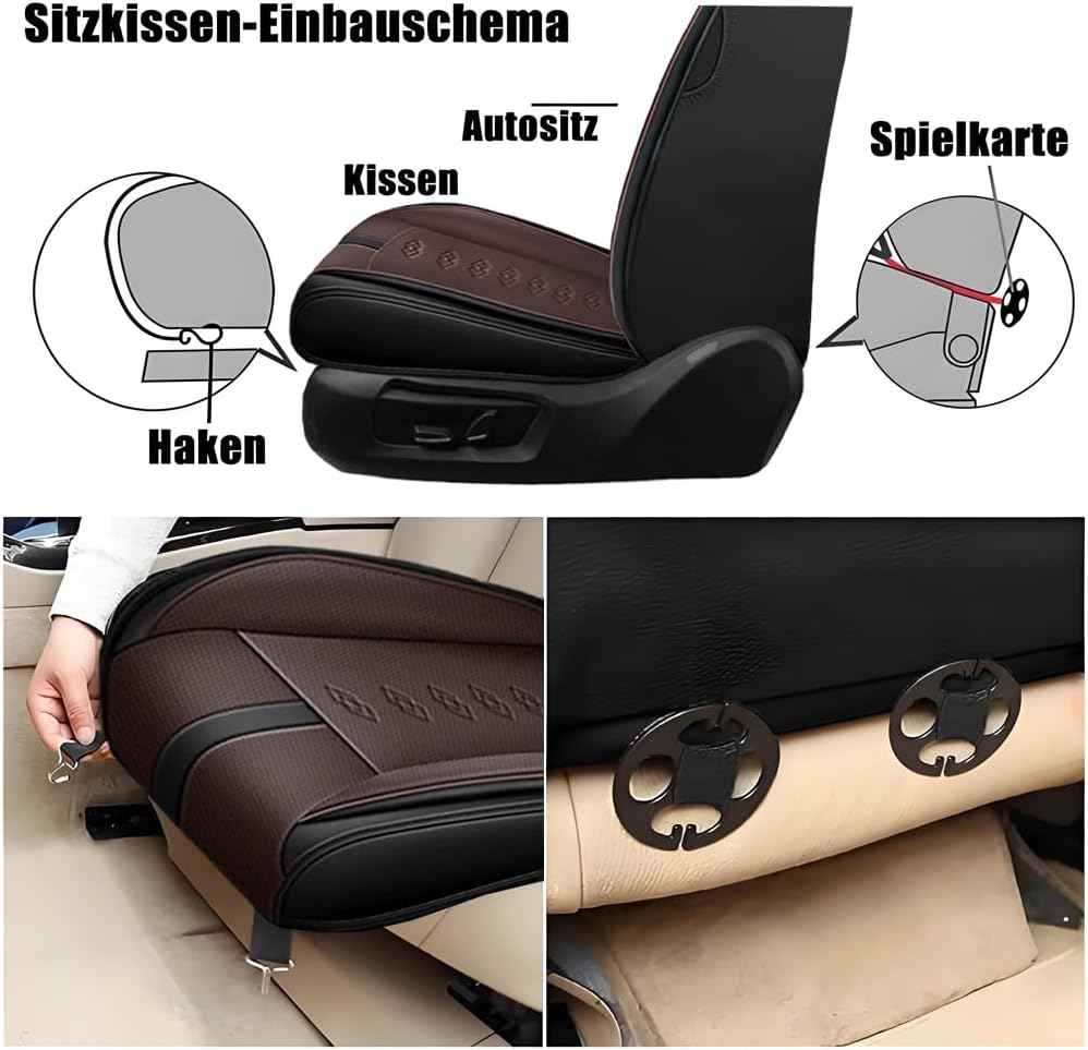 Car Seat Covers for Journey,for Dodge Journey 2009-2020,Leather Front Seat Covers,Airbag-Compatible Car Seat Protectors,Waterproof Seat Cover for Cars(Black+Coffee,2PCS/with Pillows)