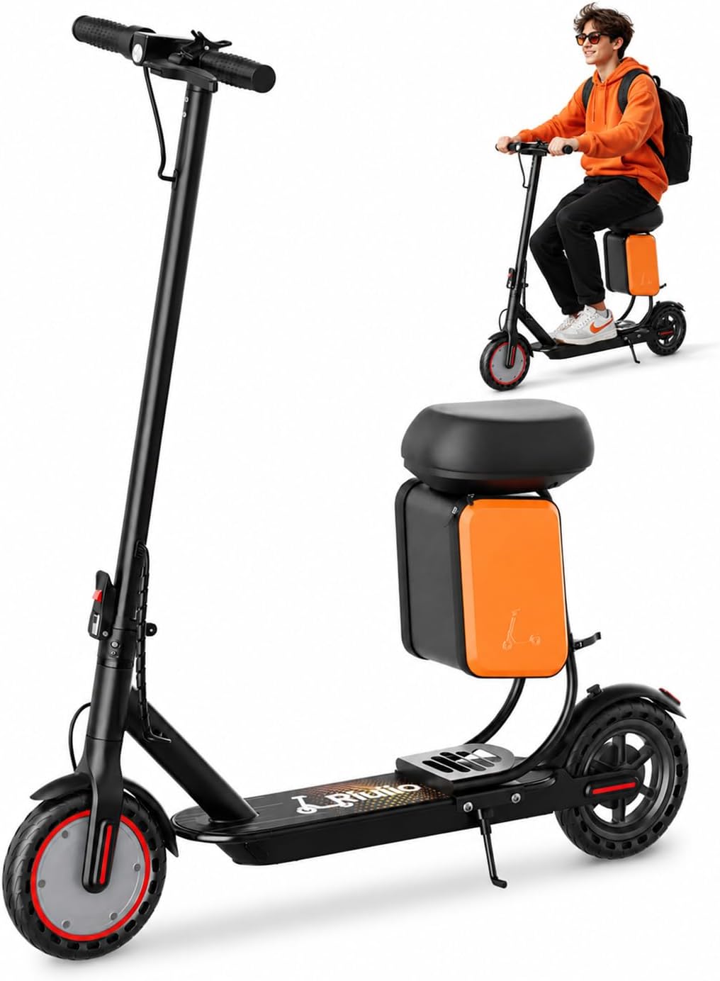 Electric Scooter, 350W-500W Motor, 9 MPH to 22MPH, 10-41 Miles Range, Dual Suspension, Dual Braking, App Control, Foldable Commuter E Scooter for Adults and Teens