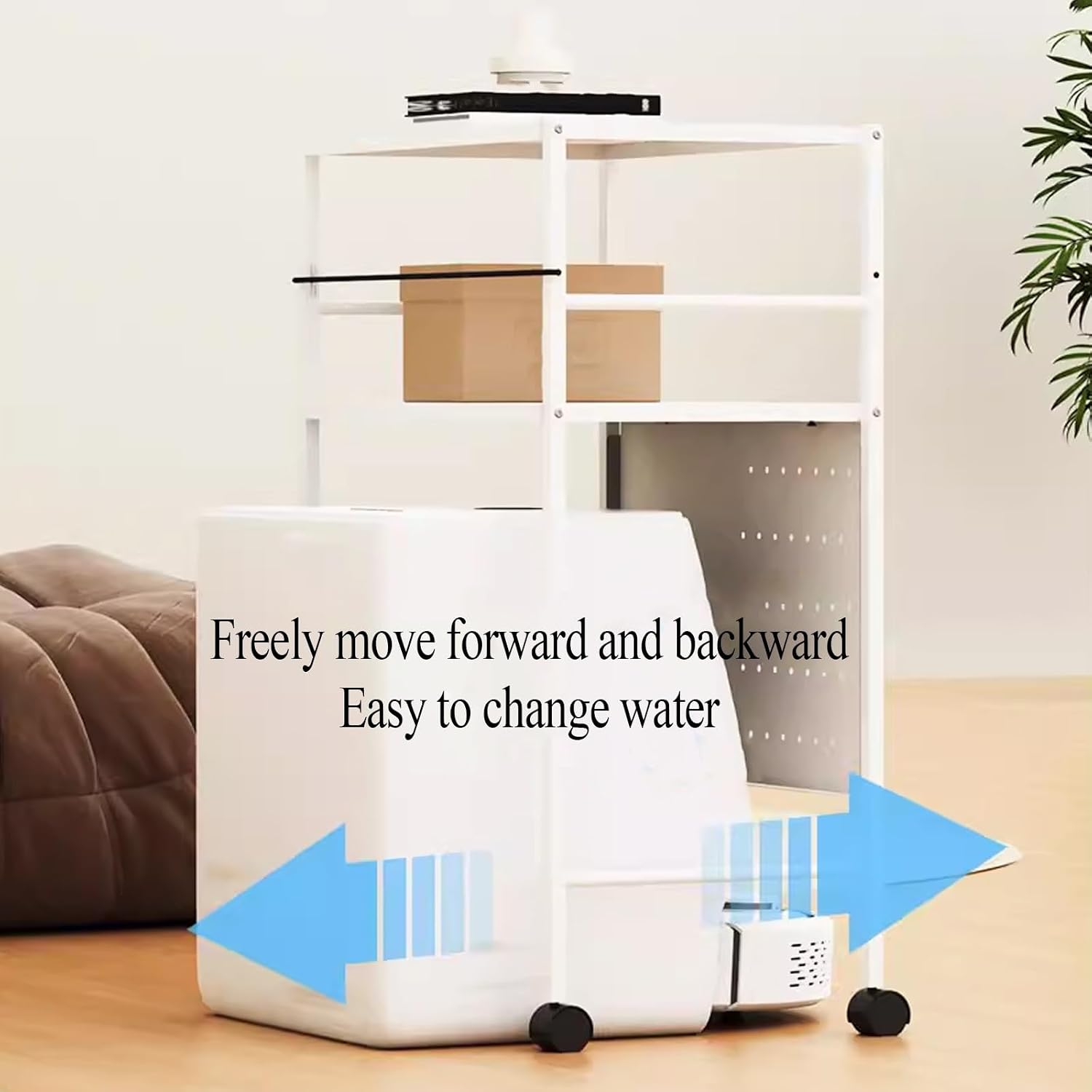 Office Storage Cabinet with Doors for Self Emptying Robot Vacuum Cleaner, Robot Vacuum Kitchen Pantry Storage Cabinet with Adjustable Shelf, End Side Table