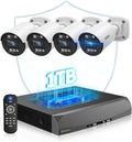 Two-Way Audio PoE Security Camera System Outdoor, 5MP Wired Cameras with 4K 8CH NVR Systems, Home Surveillance Video DVR Kits