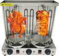 Shawarma Grill Machine Electric Vertical Barbecue Oven with 3 Burners 360° Rotating Kebab Grill Broiler Gyro Rotisserie Oven for Commercial and Home Use