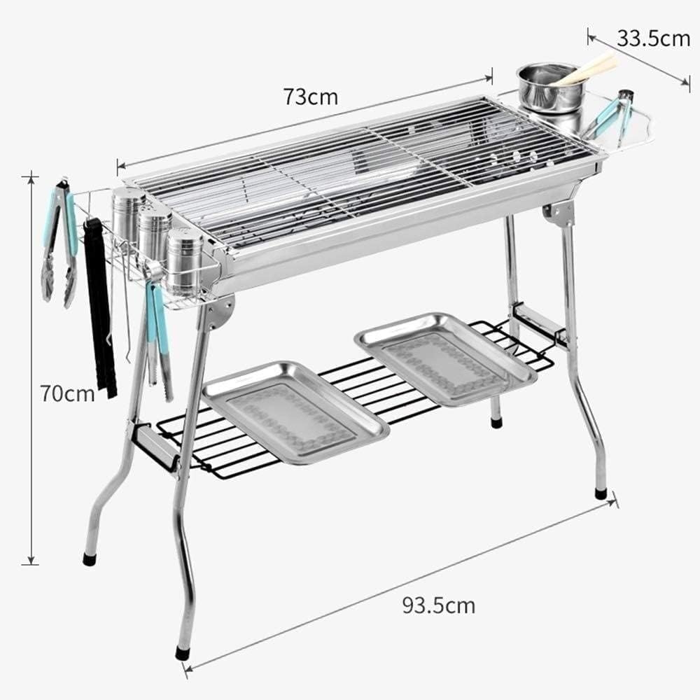 IRYZE Portable Charcoal Grill Barbecue Charcoal Grill Stainless Steel Folding Portable BBQ Tool Kits for Outdoor Cooking Camping Picnics BBQ Grill for Outdoor