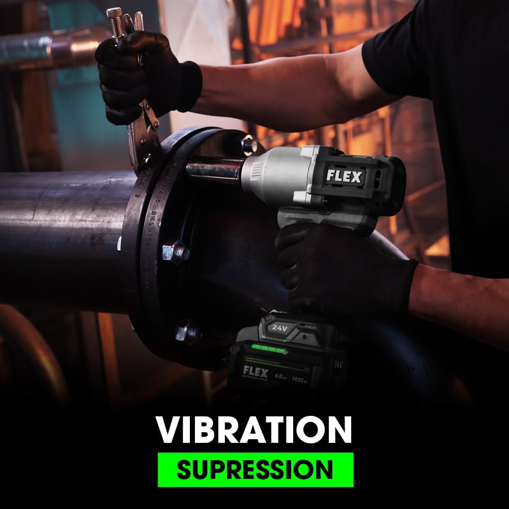 FLEX 24V Brushless Cordless 1/2-Inch 1,150 Ft-Lbs High Torque Impact Wrench Kit with 6.0Ah Stacked Lithium Battery and 280W Rapid Charger - FX1471-1H