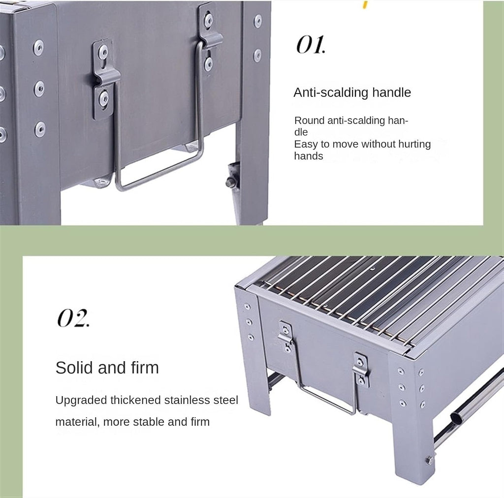 Portable Charcoal Grill Outdoor Indoor Barbecue Charcoal Grill Household Portable Foldable Grills for Camping BBQ Grill for Outdoor(95 * 30 * 80cm)