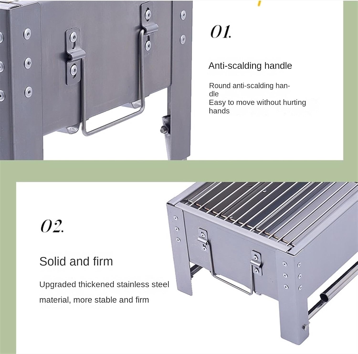 Portable Charcoal Grill Outdoor Indoor Barbecue Charcoal Grill Household Portable Foldable Grills for Camping BBQ Grill for Outdoor(95 * 30 * 80cm)