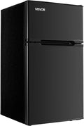 VEVOR 3.2 Cu.Ft Mini Fridge with Freezer, Dual Zone Compact Refrigerator, 3-Mode Adjustable Temperature, Energy Efficient Small Fridge, Reversible Door, Low Noise, for Bedroom, Dorm, Office, Black