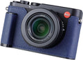 Camera Half Case for Leica D-LUX 8, Vintage Metal Genuine Leather Instant Camera Protective Cases Stylish Portable Shockproof (Blue L)