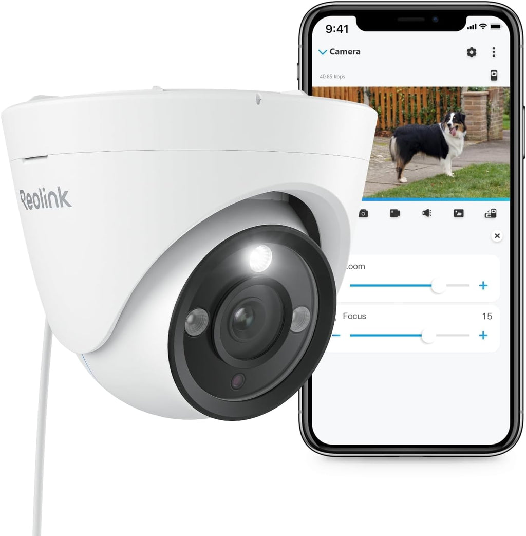 REOLINK 4K PoE Security IP Camera, Turret Camera Outdoor with 3X Optical Zoom, 2.8mm-8mm Lens, 110 Degree Wide View, 100ft Color Night Vision, 2 Way Talk, Human/Vehicle/Pet Detection, RLC-833A