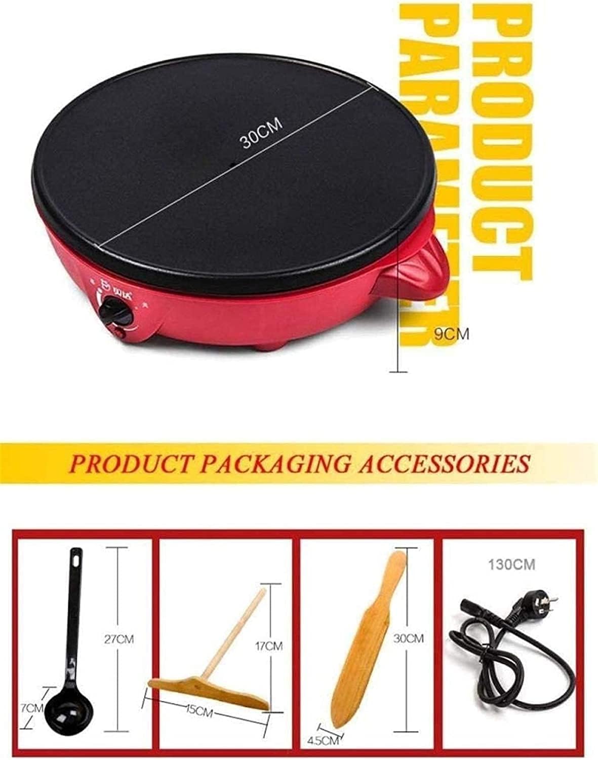 Electric Grill Indoor Electric Teppanyaki Grill Table Hot BBQ Plate for Kitchen Dinner Party Camping Festival Cooking 1100W (Color : Red)