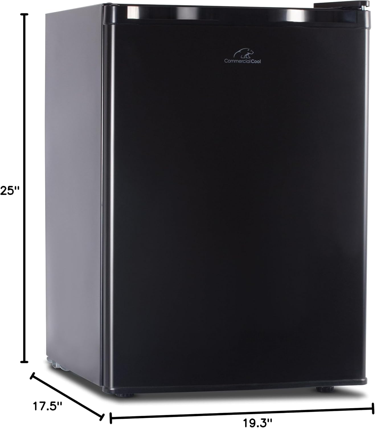 Commercial Cool CCR26B Compact Single Door Refrigerator and Freezer, 2.6 Cu. Ft. Mini Fridge, Black