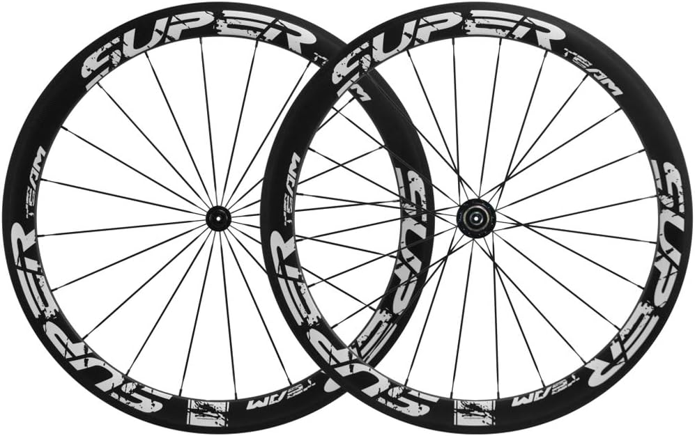 Superteam 50mm Clincher Wheelset 700c 23mm Width Cycling Racing Road Carbon Wheel Decal