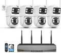 OOSSXX (2026 New) Dual Lens Wireless Security Camera System 4MP, 16CH WiFi NVR with 4 Cameras, 4 Antennas 55% Longer Range, Fixed + PTZ, 500GB HDD, No Monthly Fee