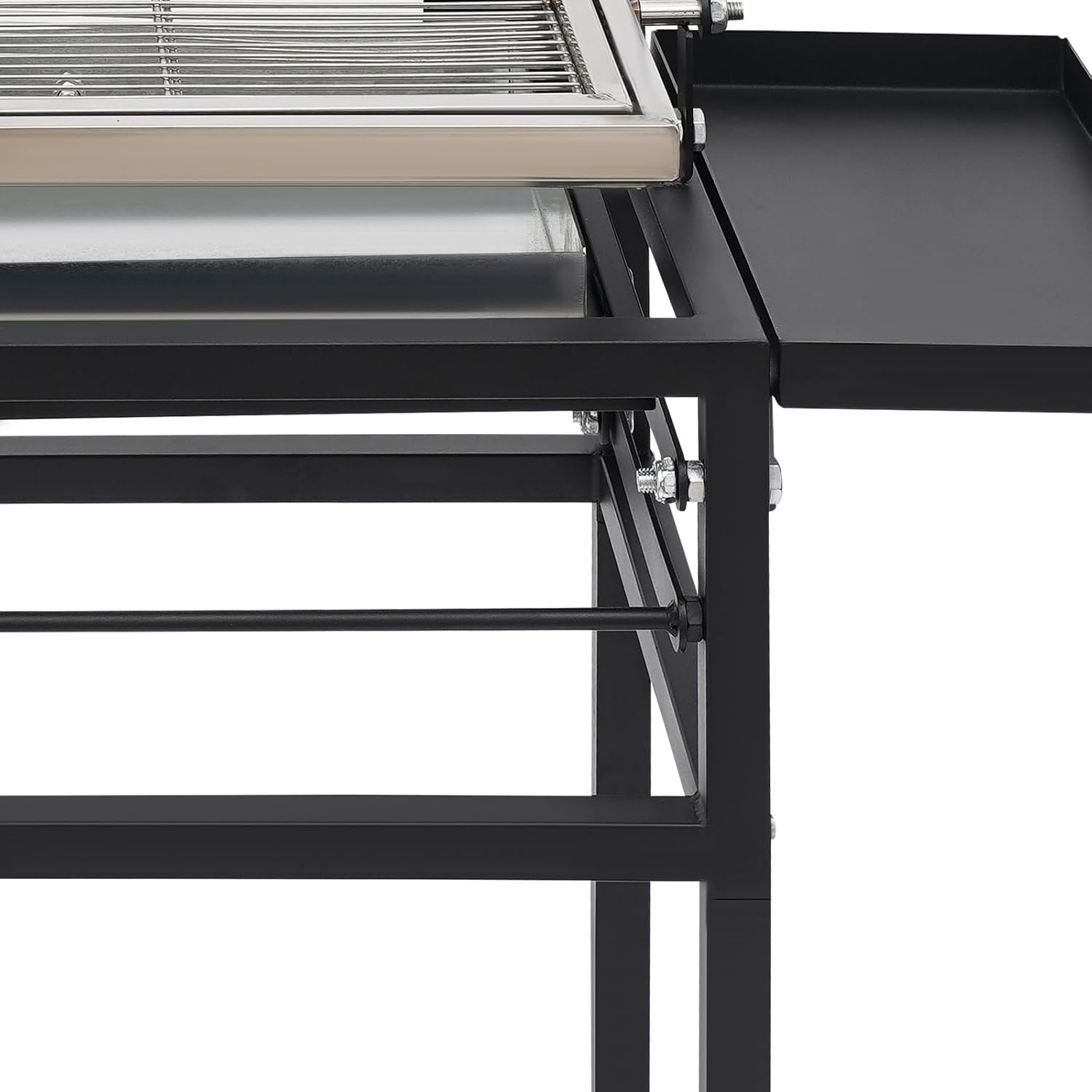 360° Rotating Charcoal Grill with Removable Legs - Portable BBQ Grill for Outdoor Camping, Backyard & Tailgating, Adjustable Height, 2 Lockable Wheels & Side Tray, Easy to Clean & Assemble
