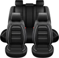 Seat Covers for Audi A3 2006-2025 | 5-Seats Leather Seat Covers, Easy to Install Automotive Seat Covers Full Set (Full Set, Black&White Line)