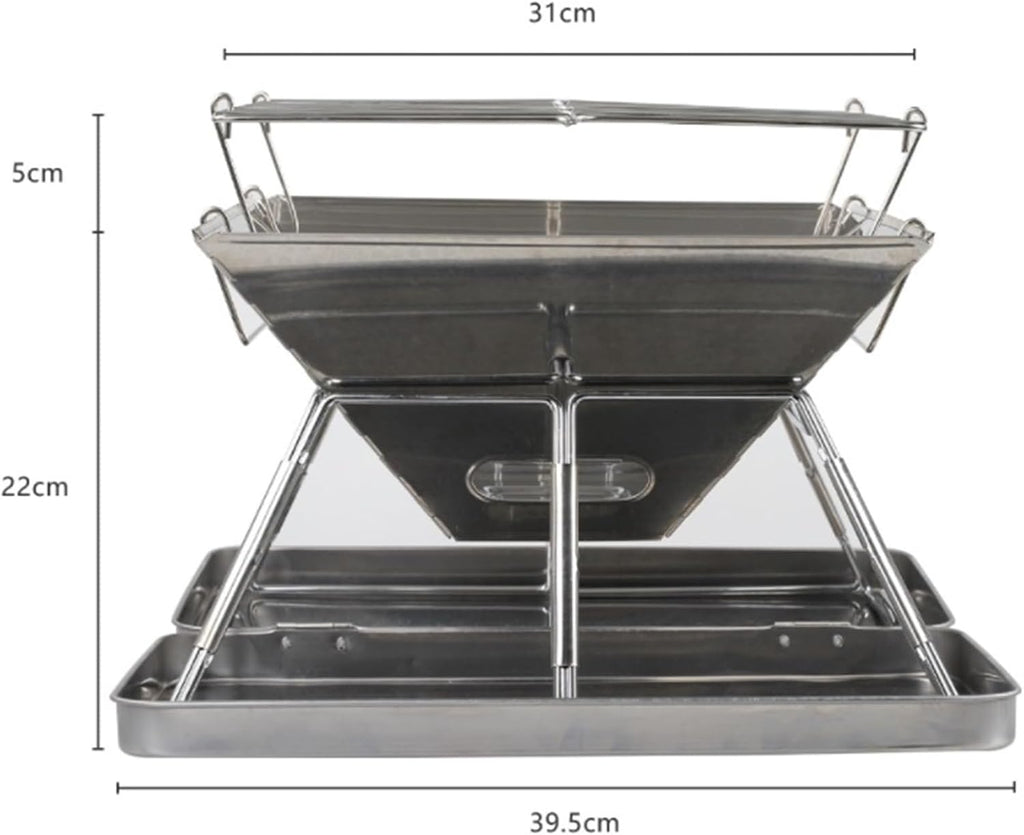 Portable Charcoal Grill Stainless Steel Barbeque Grill Portable Camping Grill for Backpacking Hiking Travel Picnic BBQ Grill for Outdoor