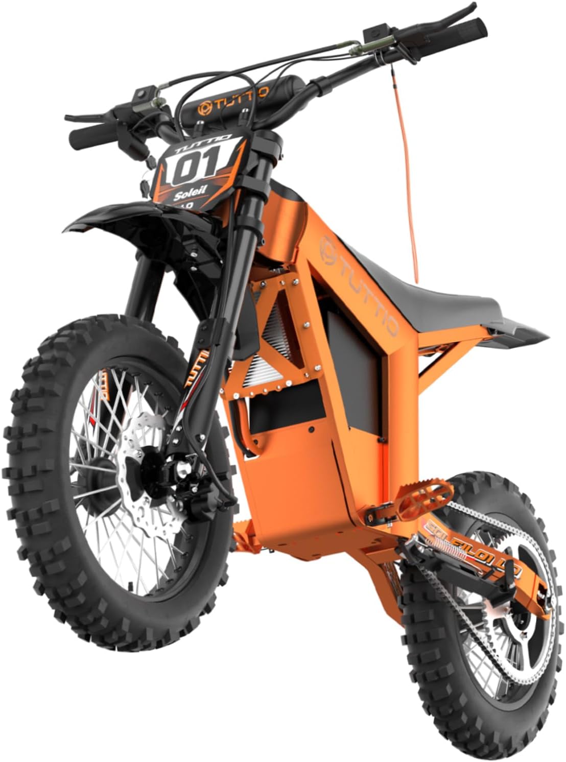 TUTTIO Soleil01-LO 3000W Mid-Drive Electric-Dirt-Bike for Teens & Adults - 37MPH, 220Nm, 48V 21Ah Removable Battery, Full Suspension Off-Road Electric Motorcycle, 14'/12' Tires for Mountain Adventure