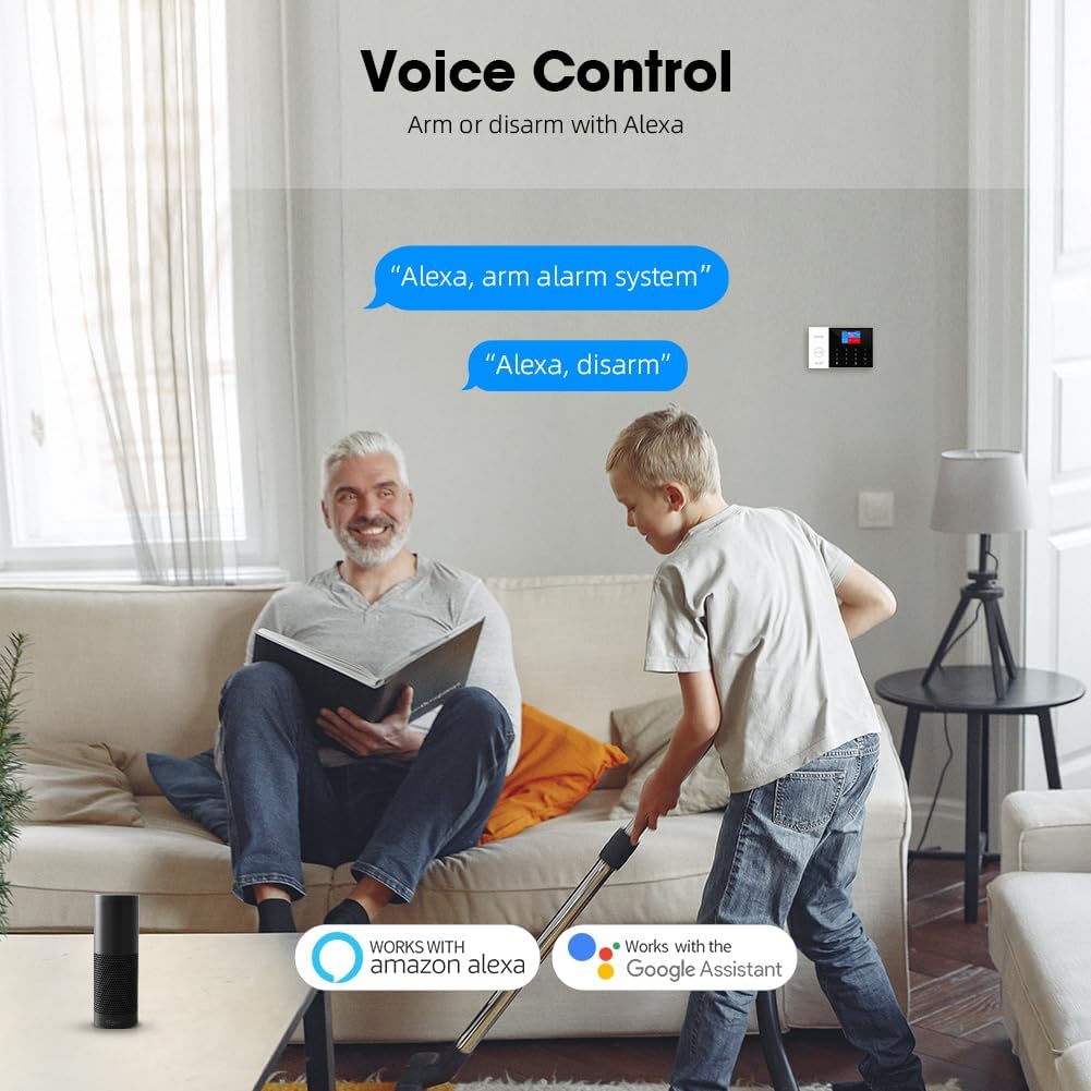 PGST WiFi Wireless Home Alarm System - 2025 Home Security System, 10-Minute Installation, 10 Door & Window Sensors + 5 Motion Sensors, APP Remote Control, Compatible with Alexa, No Monthly Fee